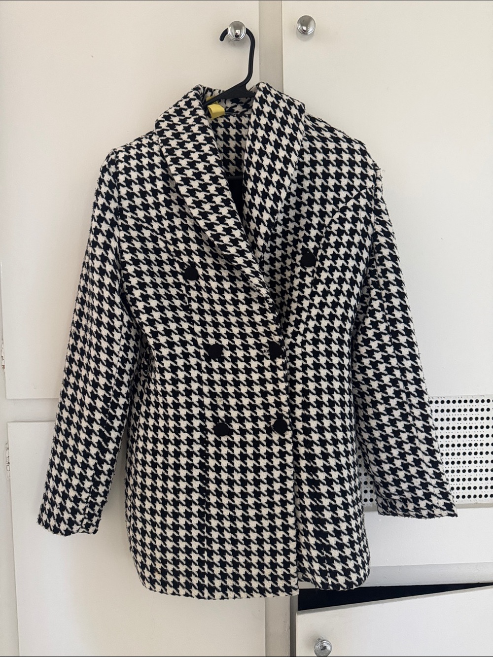 Classic vintage Houndstooth Double-Breasted Coat